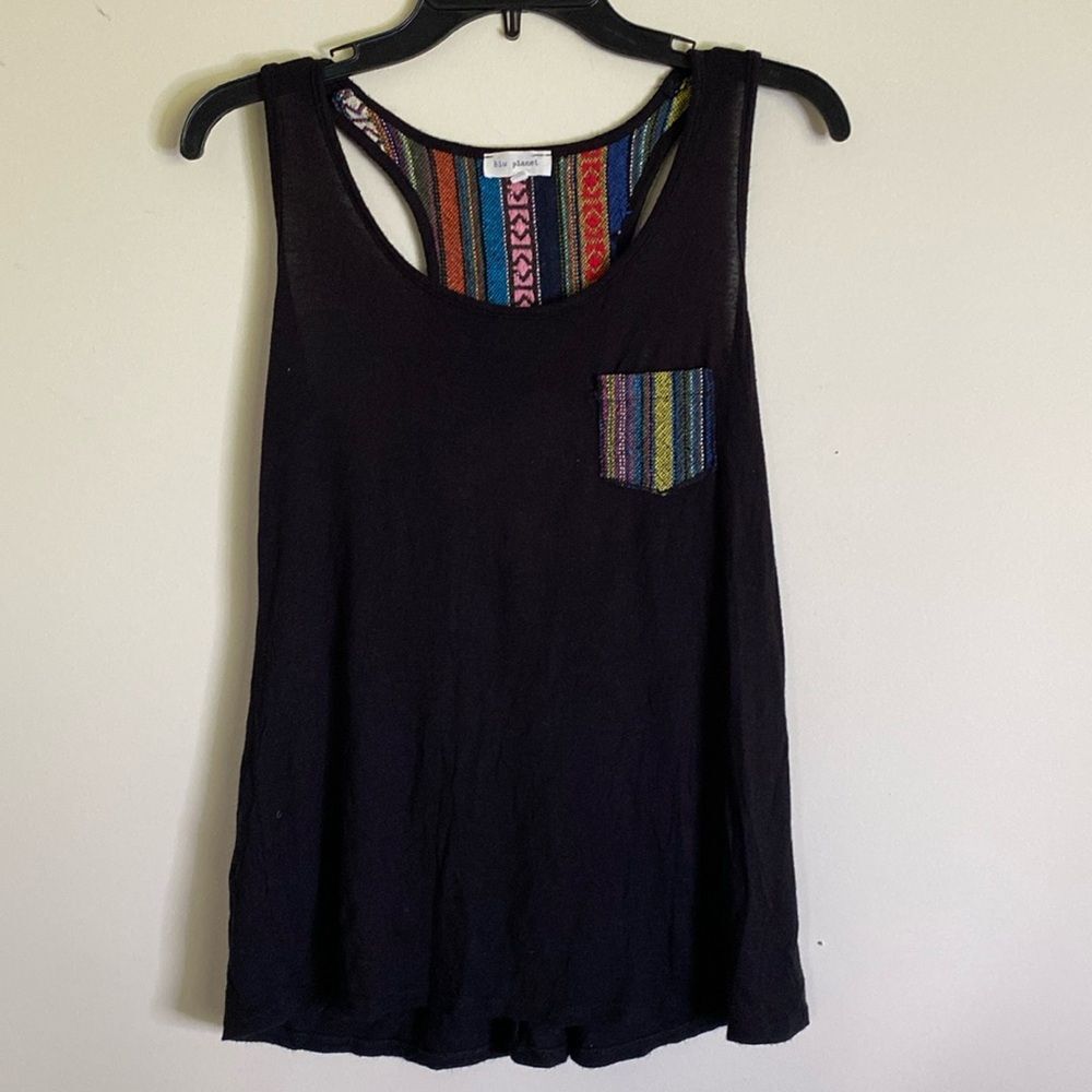 Blu Planet Medium Black Tank with Accent